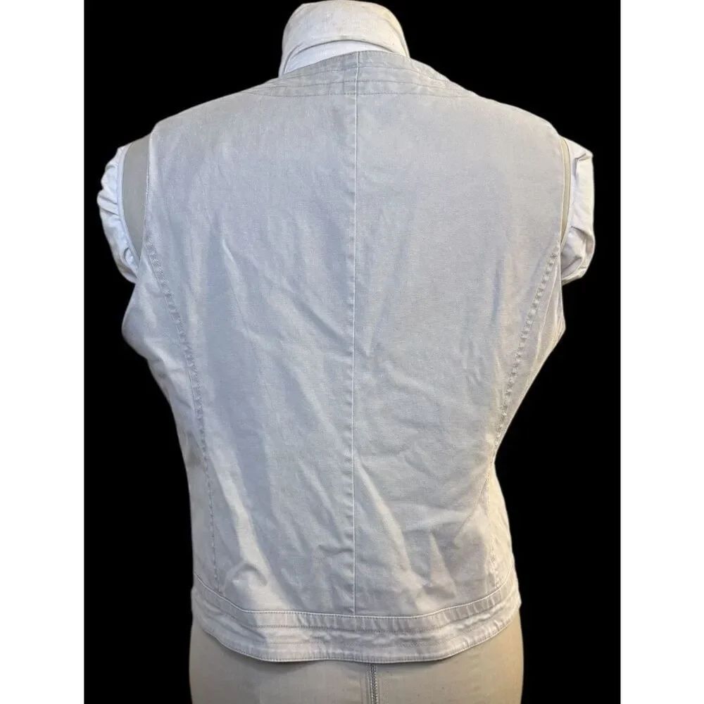 Chico’s Caribbean Canvas Corta Lined Vest Khaki Size 8/10 (Chico’s Sz. 1) - Picture 4 of 8